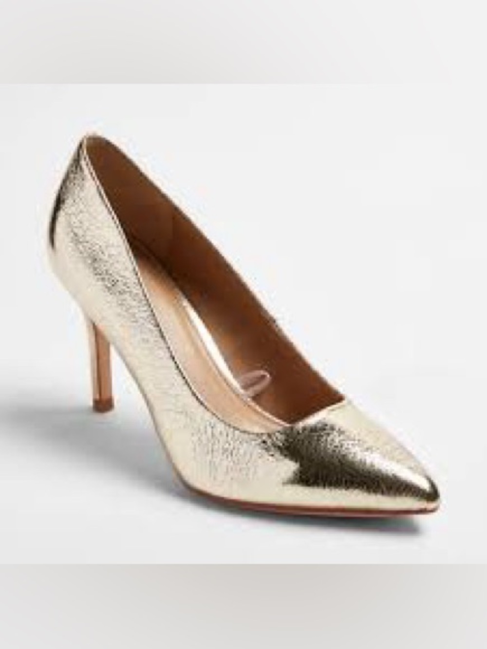 A New Day Gold Pointed-Toe Leather High Heel Pump Sz 6.5